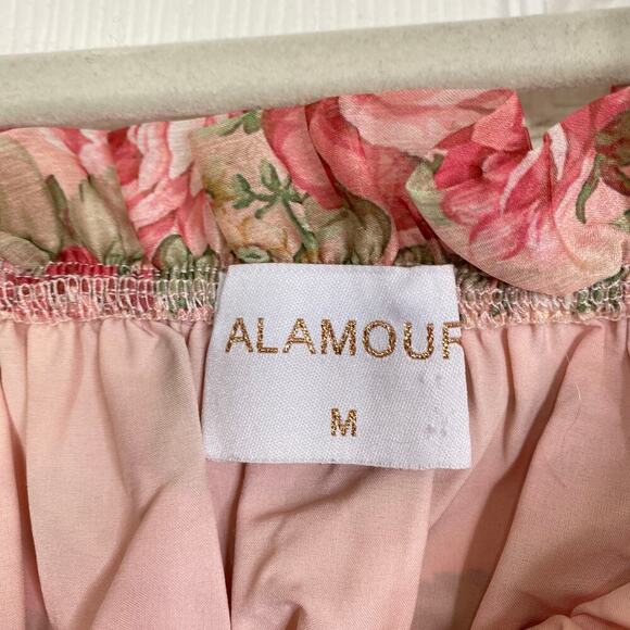 ALAMOUR Shailee Flare Skirt Set Rose Floral Pink Size Medium Romantic Girly - Picture 7 of 14